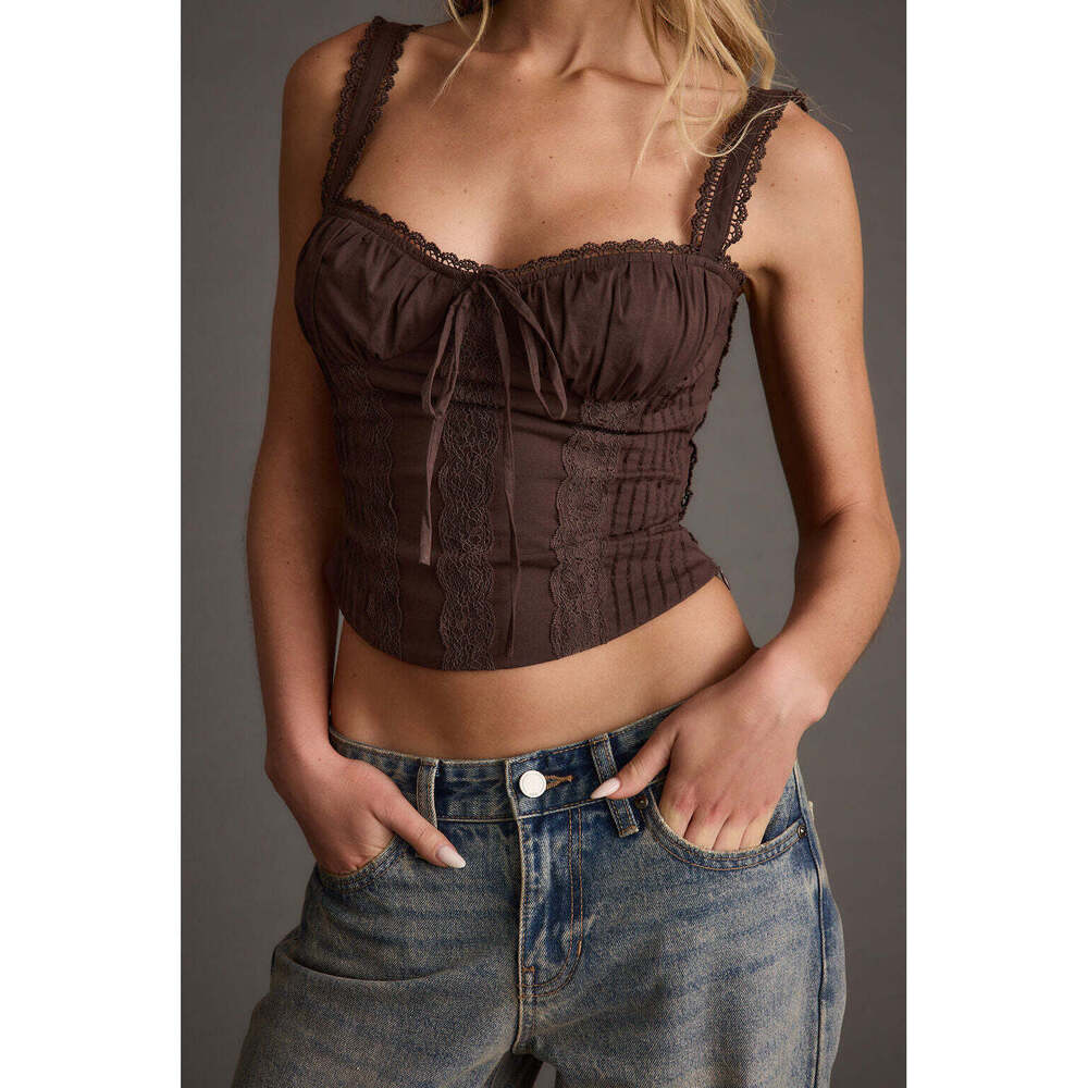 12th Tribe Blakely Brown Corset Top Size MM